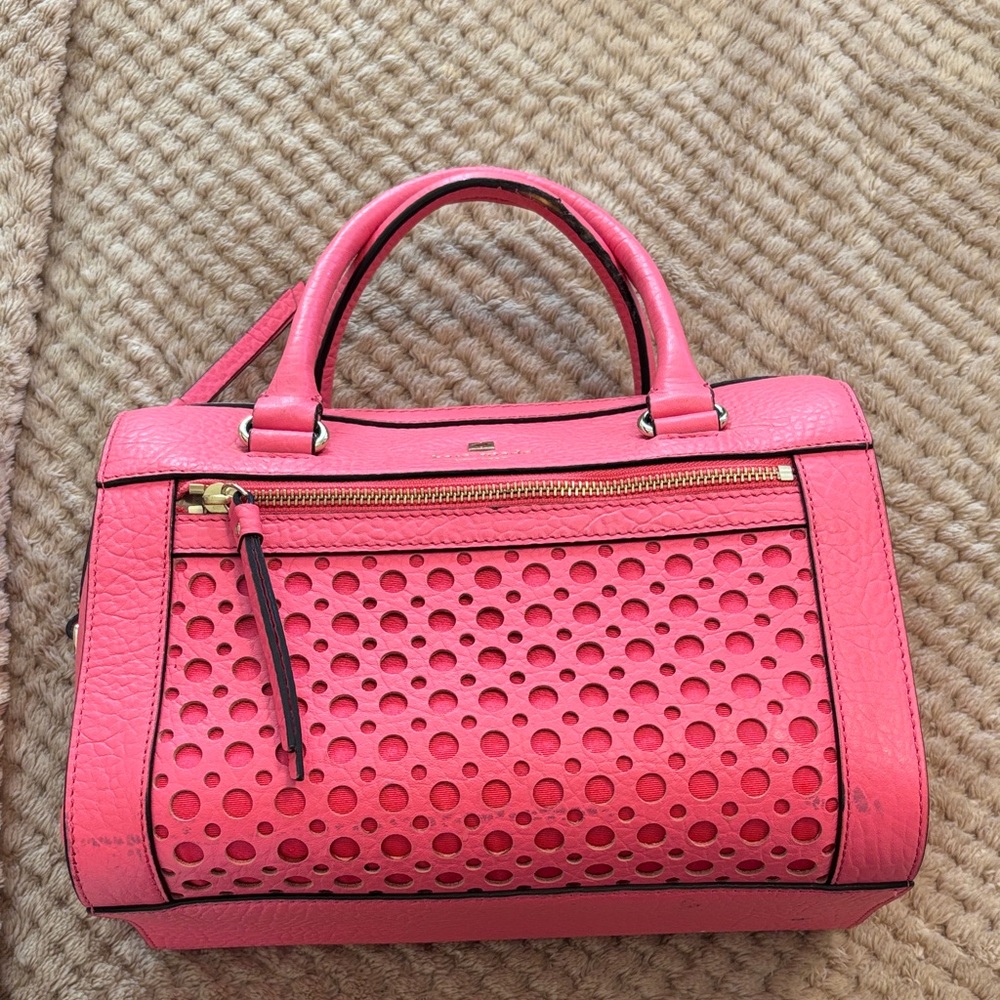 kate spade Coral Pink Perforated Leather Satchel